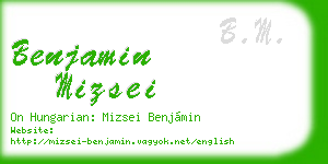 benjamin mizsei business card