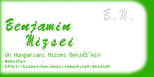 benjamin mizsei business card